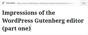 Editing a heading in WordPress's Gutenberg editor