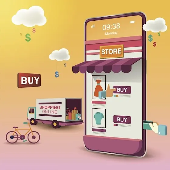 Shopping online on a mobile