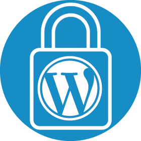 WordPress logo in a padlock