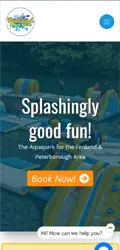 Fenland Aquapark mobile website home page