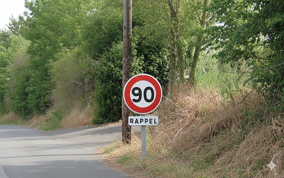 French road sign for 90km/h