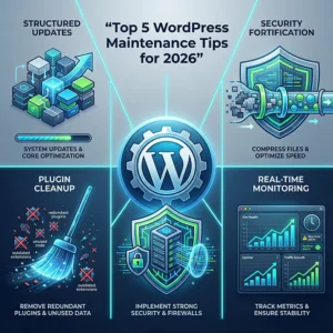 Top 5 WordPress Maintenance Tips for 2026 infographic