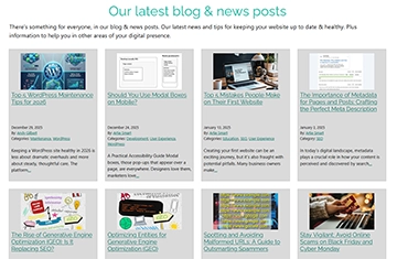 Blog post archive index page